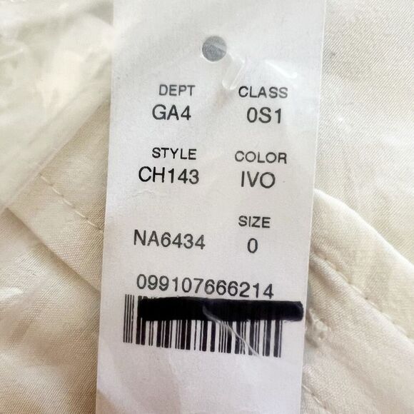 J. Crew Drapey pleated shirt-dress Ivory Size 0 NWT CH143 - Picture 7 of 9